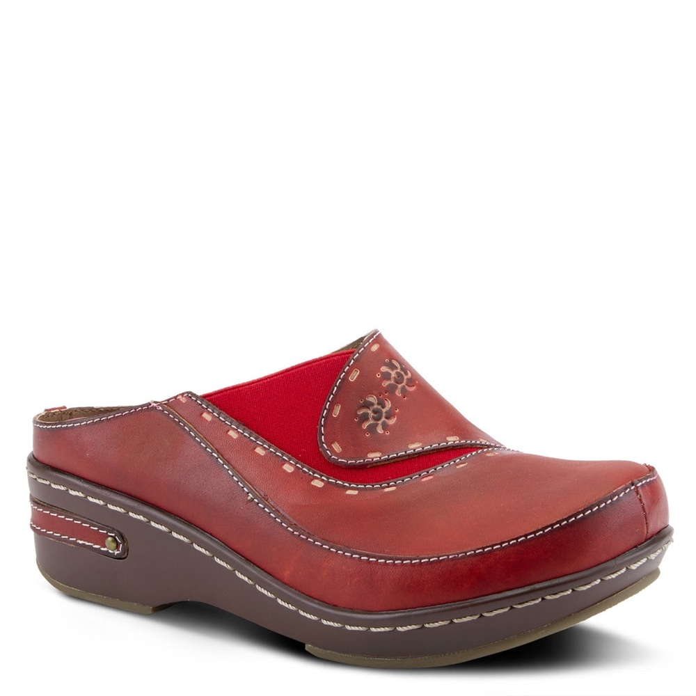 L'Artiste Red Chino Clogs Size 41 Hippie